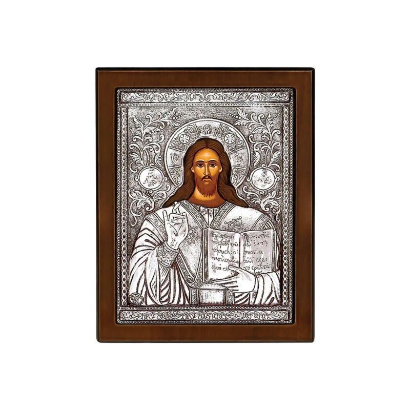 Orthodox Silver Byzantine Icon of Christ 