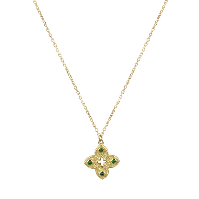Women's K14 gold cross with chain KL0051