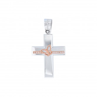 White gold women's cross ST3860