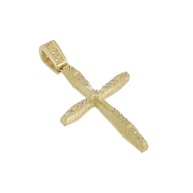 Women's double-sided gold cross ST0001F