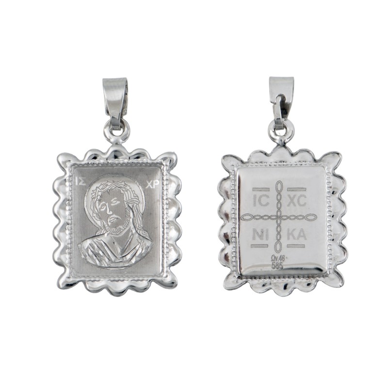14K Gold Constantine Orthodox Double Sided Amulet PF1048