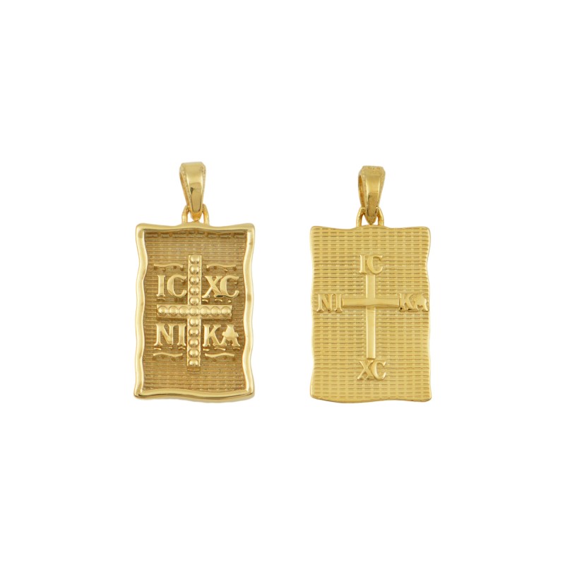 14K Gold Constantine Orthodox Double Sided Amulet PF1037