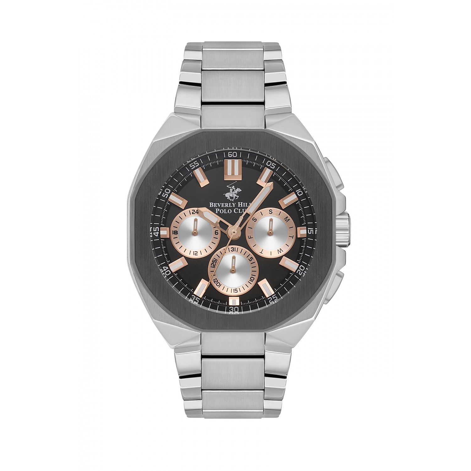 Ατσάλινο ανδρικό ρολόι Beverly Hills Polo Club BP3537X.360