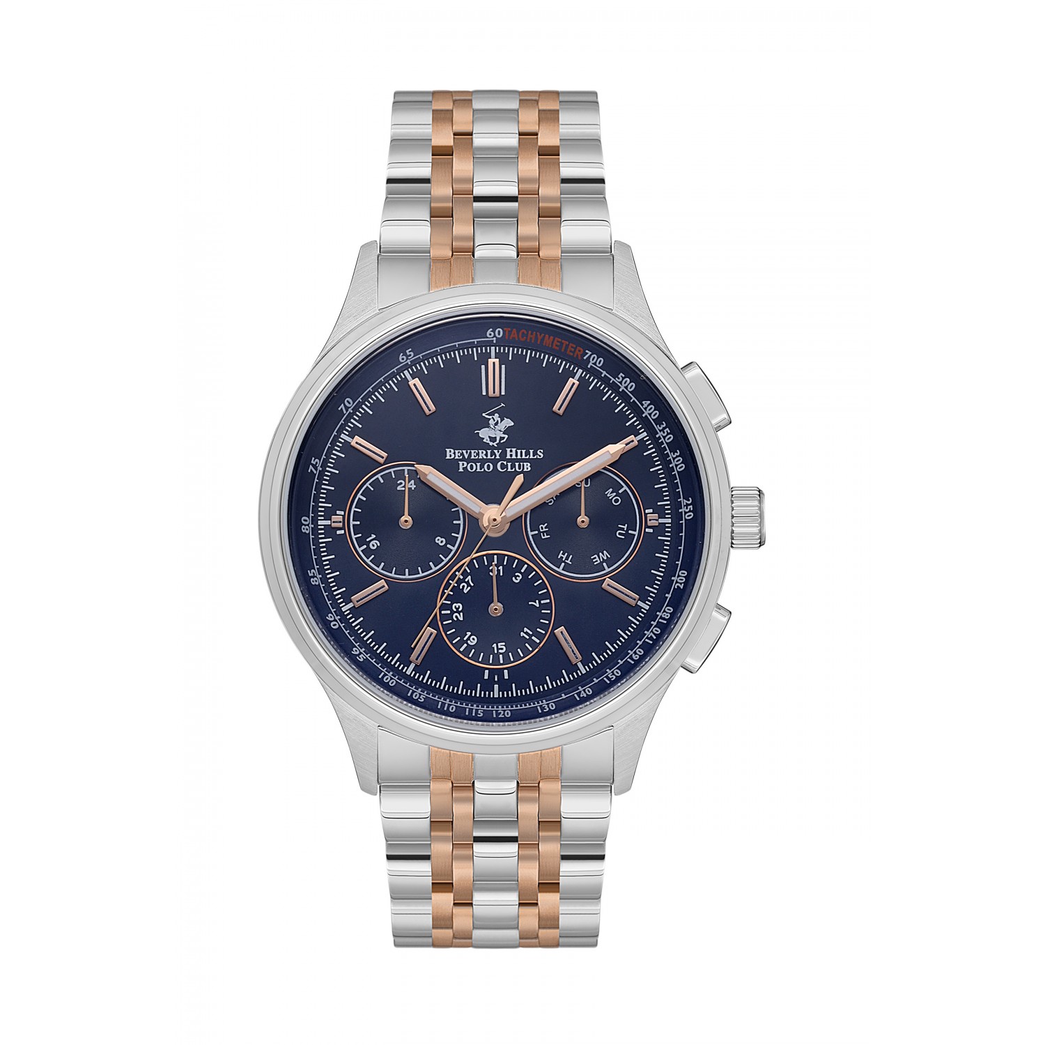 Ατσάλινο ανδρικό ρολόι χρονογράφος Beverly Hills Polo Club BP3556X.590