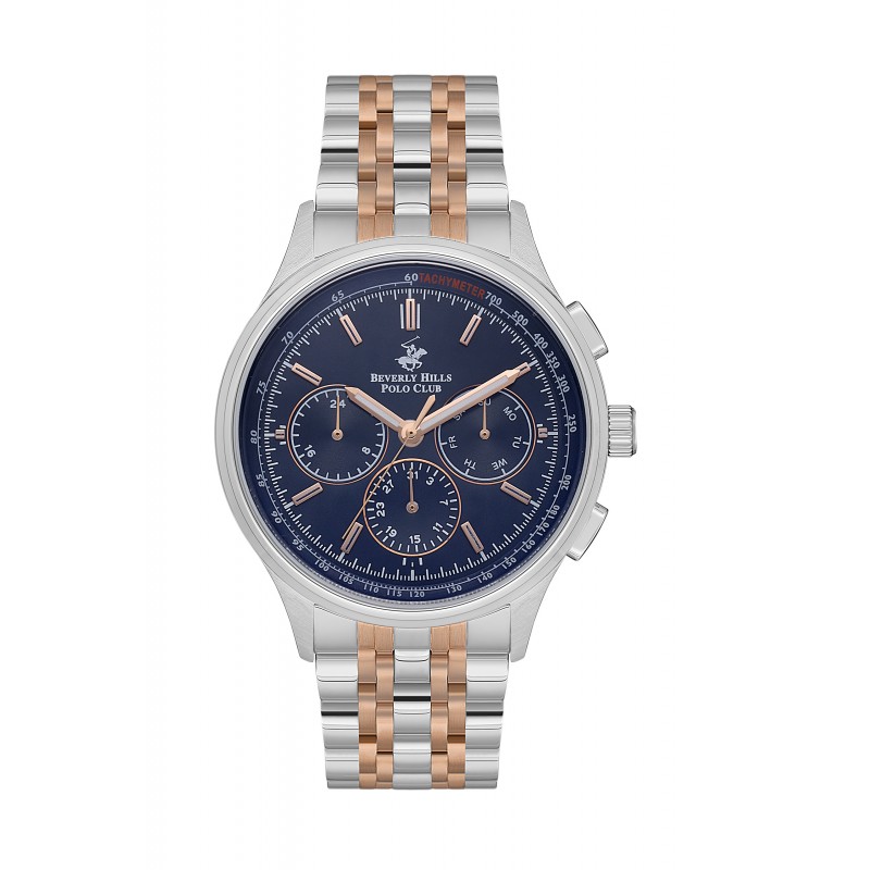 Ατσάλινο ανδρικό ρολόι χρονογράφος Beverly Hills Polo Club BP3556X.590