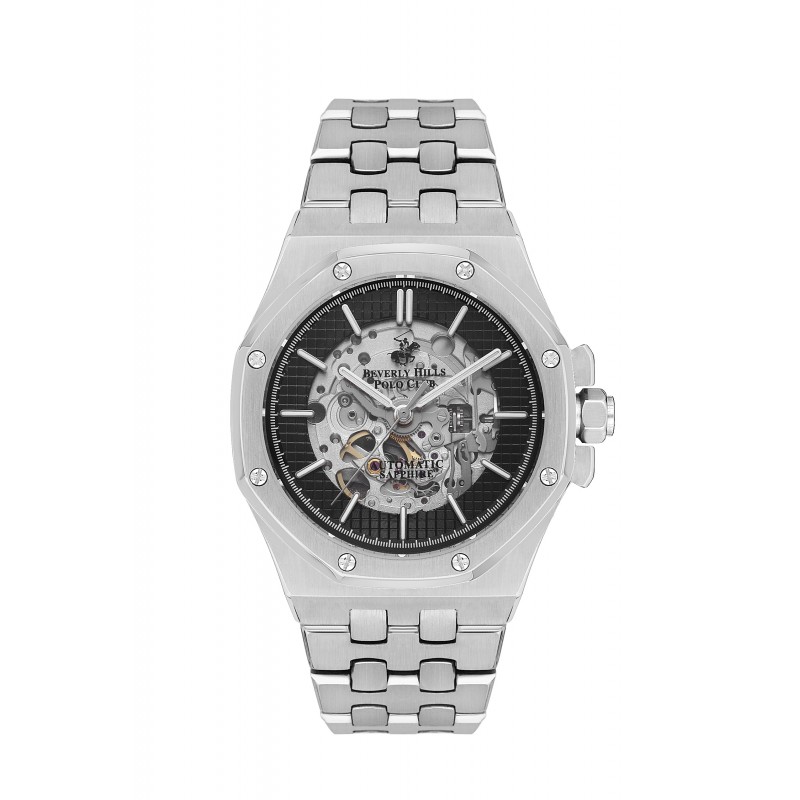 Ατσάλινο αυτόματο ανδρικό ρολόι Beverly Hills Polo Club BP3573X.350