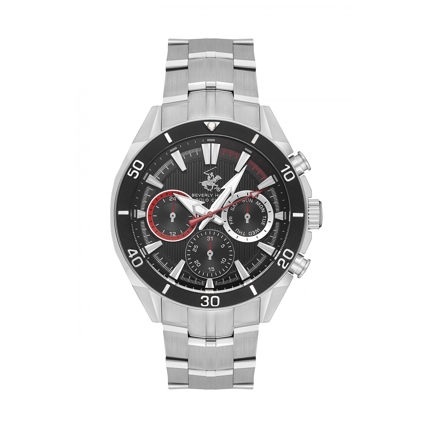 Ατσάλινο ανδρικό ρολόι Beverly Hills Polo Club BP3599X.350