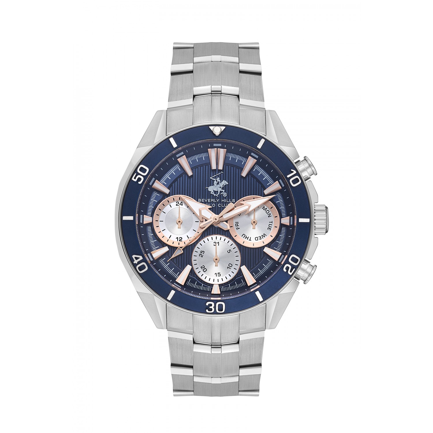 Ατσάλινο ανδρικό ρολόι Beverly Hills Polo Club BP3599X.390