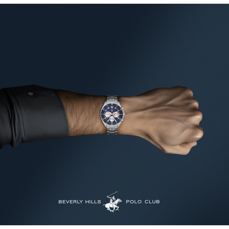 Ατσάλινο ανδρικό ρολόι Beverly Hills Polo Club BP3599X.390