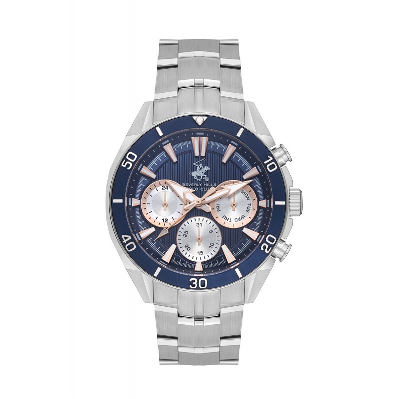 Ατσάλινο ανδρικό ρολόι Beverly Hills Polo Club BP3599X.390