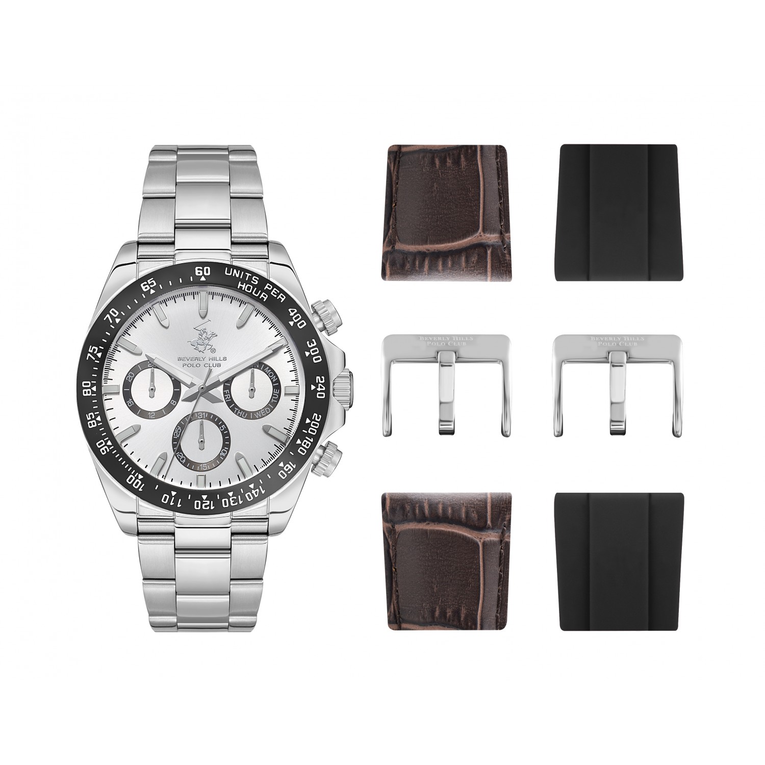 Ατσάλινο ανδρικό ρολόι Beverly Hills Polo Club BP3608X.330