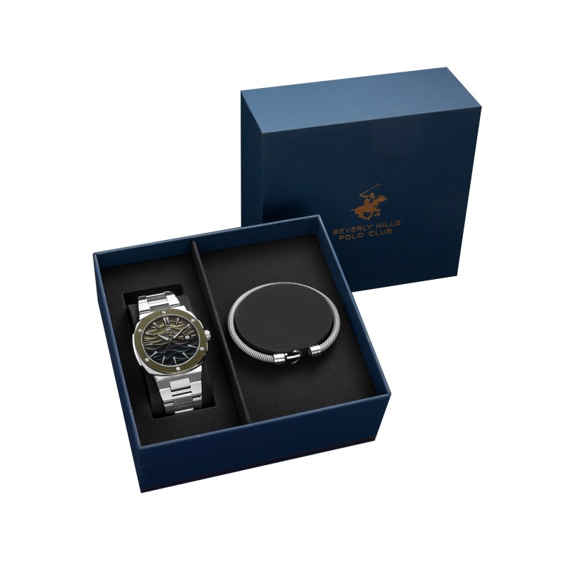 Ατσάλινο ανδρικό ρολόι Beverly Hills Polo Club BP3655X.370