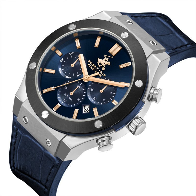 Ατσάλινο ανδρικό ρολόι Beverly Hills Polo Club BP3690X.377