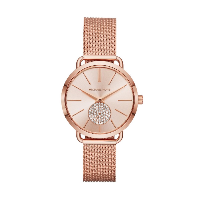 Woman's watch MICHAEL KORS Portia Crystals Rose Gold Stainless Steel Bracelet MK3845