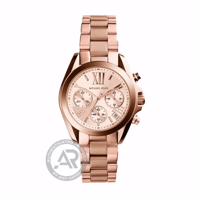 Γυναικείο ατσάλινο ροζ ρολόι χρονογράφος Michael Kors ΜΚ5799