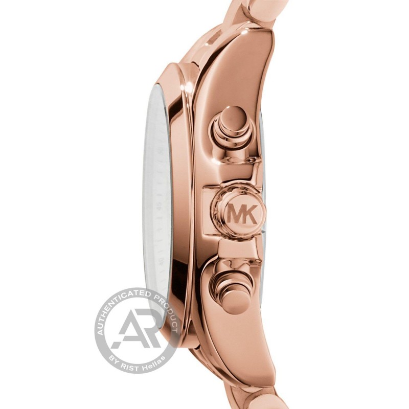 Γυναικείο ατσάλινο ροζ ρολόι χρονογράφος Michael Kors ΜΚ5799
