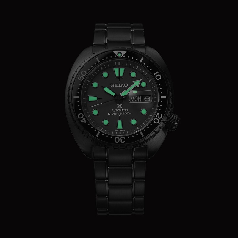SEIKO Prospex Black Series 'Night Vision' Turtle Diver Automatic Ανδρικό Ρολόι SRPK43K1F