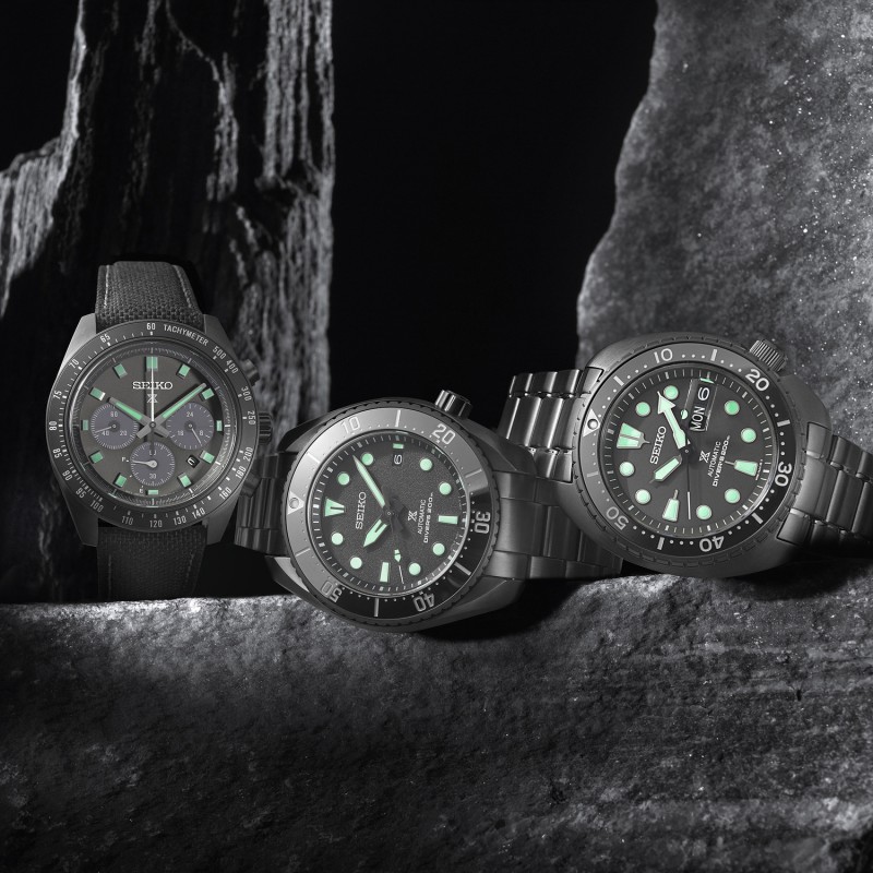 SEIKO Prospex Black Series 'Night Vision' Turtle Diver Automatic Ανδρικό Ρολόι SRPK43K1F