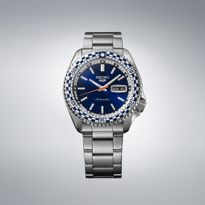 SEIKO 5 Sports Petrol Blue 'Checker Flag' Special Edition Automatic Ανδρικό Ρολόι SRPK65K1F