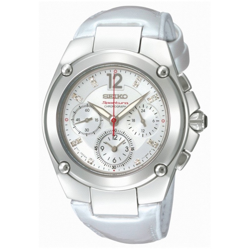 Ρολόι γυναικείο Seiko Quartz με Διαμάντια & Χρονογράφο SRW897P1