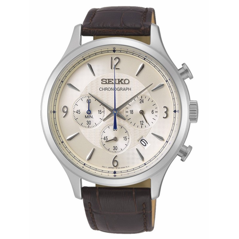 SEIKO Conceptual Series Brown Leather Chronograph SSB341P1